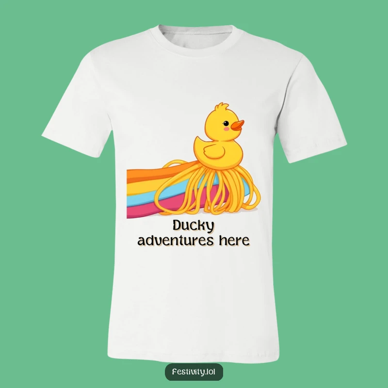 Funny Spaghetti Rainbow Duck T-Shirt: Wearable Whimsy and Hilarious Fun