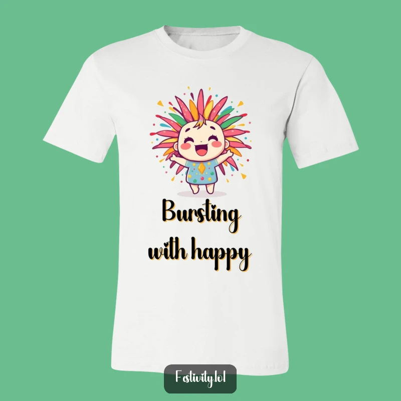 Funny Firework Tee: Jubilant Burst, Joyful Patterns Graphic Shirt