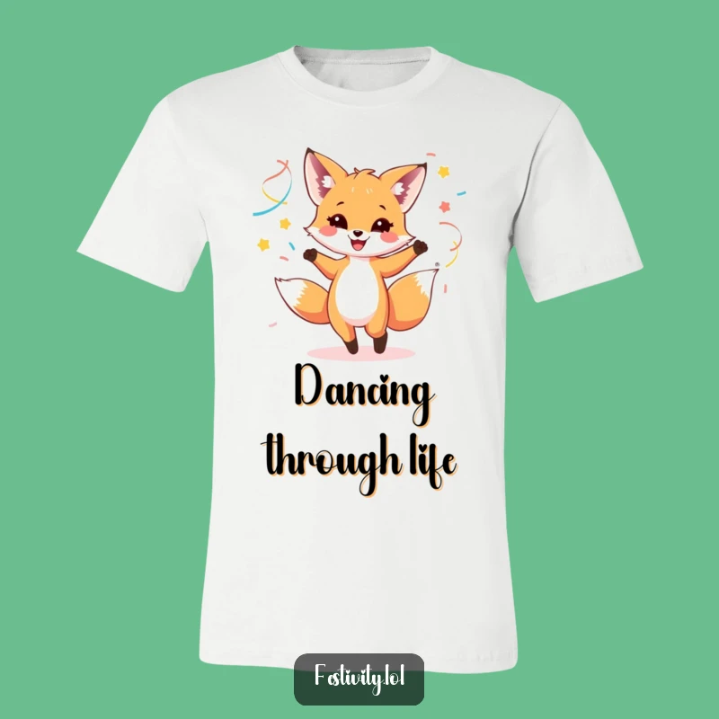 Funny Fox Cub Streamer Tee - Dance Your Way to Happiness!