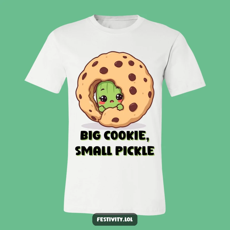 Funny Pickle Hiding Shirt: A Surprised Cartoon Cookie Character Tee For Gift