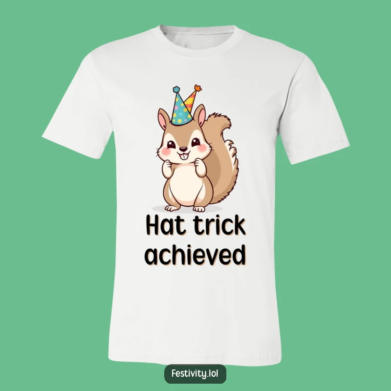 Funny Squirrel Party Hat T-Shirt: Wear Your Mischief, Ideal Funny Gift