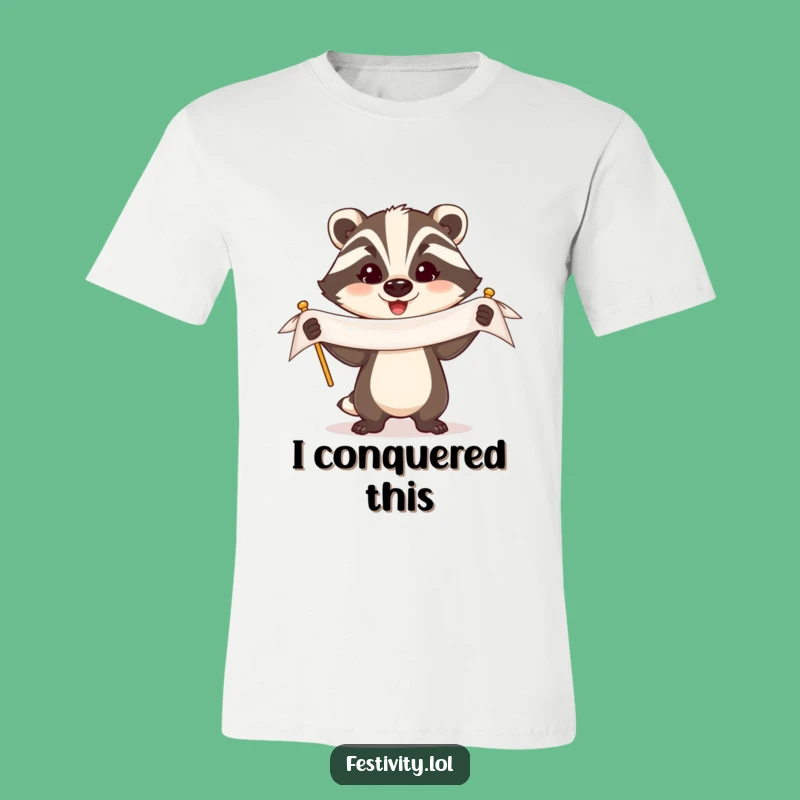 Funny Badger Banner T-Shirt: Wear Your Pride with Humor