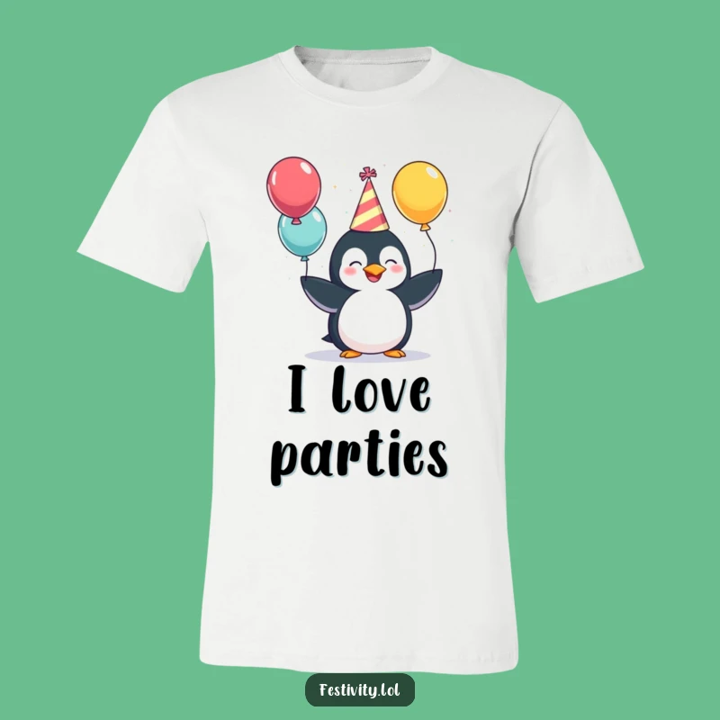 Funny Penguin Party T-Shirt: Giggling Juggler's Festive Fun, Celebration Humor