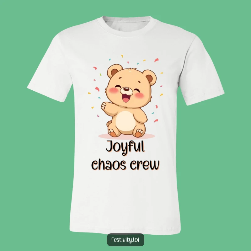 Funny Bear Cub Confetti Tee - Wear Your Giggles and Joyful Spirit!