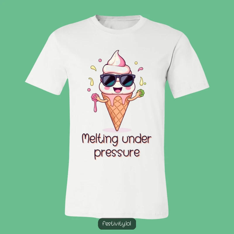 Funny Ice Cream T-Shirt: Juggling Melts Graphic Tee, Ideal Funny Gift