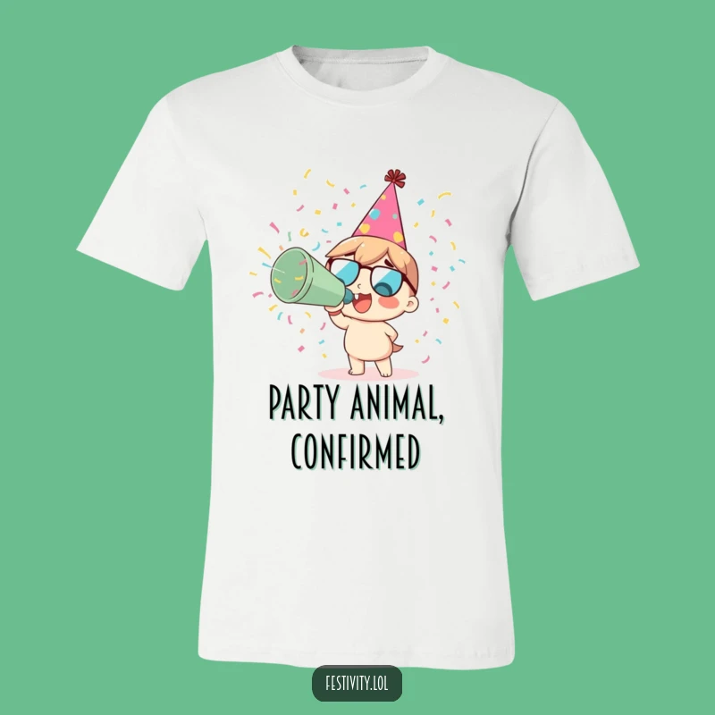 Funny Party Cannon T-Shirt - Delighted Character Tee - Festive Gift