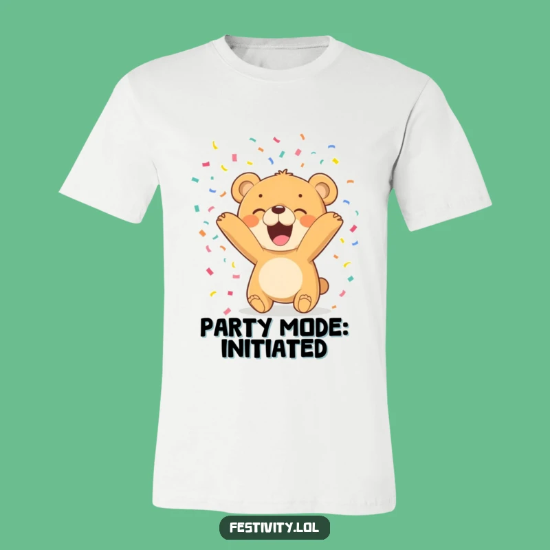 Funny Bear Cub Confetti T-Shirt: Wear Your Joyful Celebration, Perfect Funny Gift
