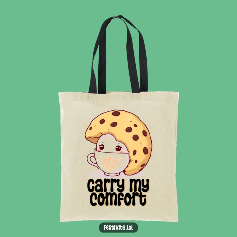 Funny Shy Teacup Tote Bag: Carry Your Laughs with This Comical Cookie Bag, Great Funny Gift