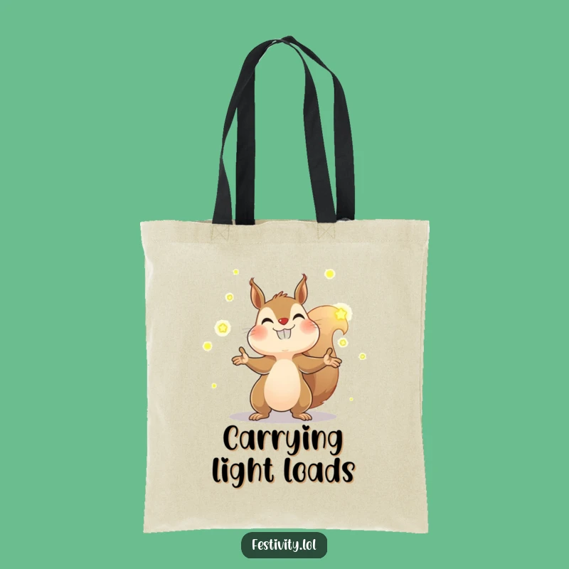 Funny Squirrel Firefly Tote Bag: Carry Your Glow, Stylish & Humorous Gift