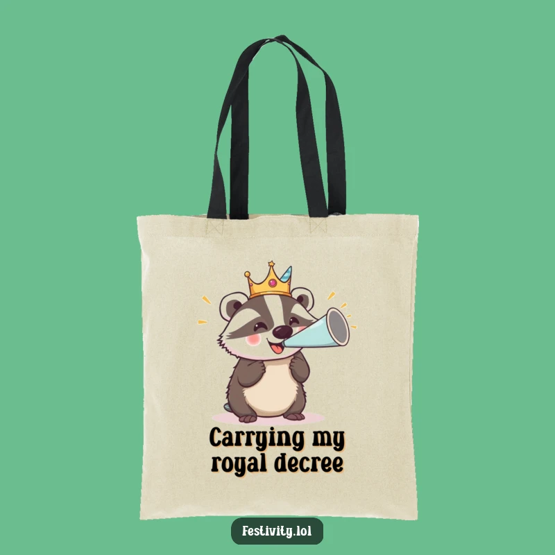 Funny Badger Party Tote Bag: Carry Your Celebration