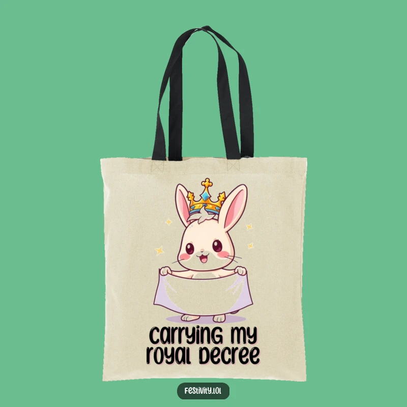 Funny Rabbit King Tote Bag: Carry Your Essentials with This Hilarious Regal Accessory
