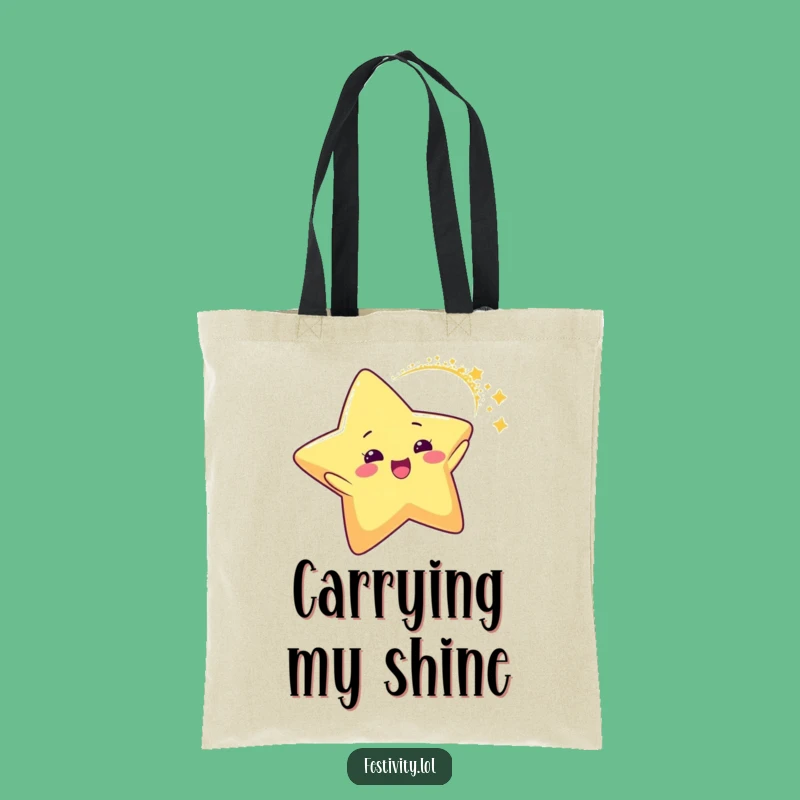 Funny Star Glitter Arc Tote Bag: Carry Your Shine with Hilarious Celestial Style