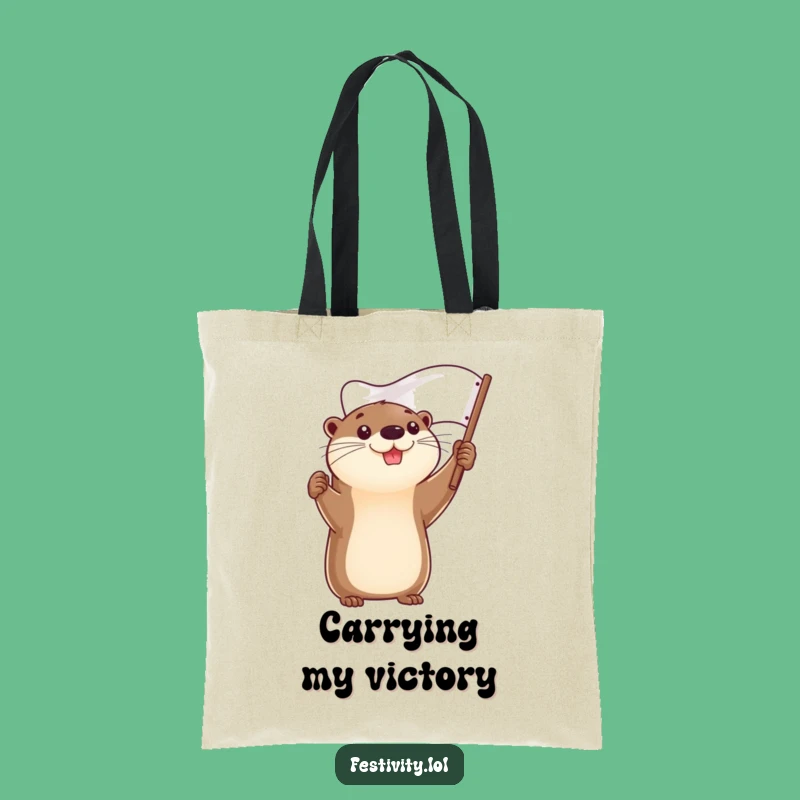Funny Determined Otter Flag Tote Bag - Carry Your Triumphs!