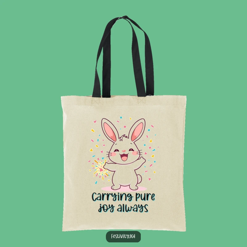 Funny Confetti Bunny Tote Bag: Chic and Hilarious Carry-All