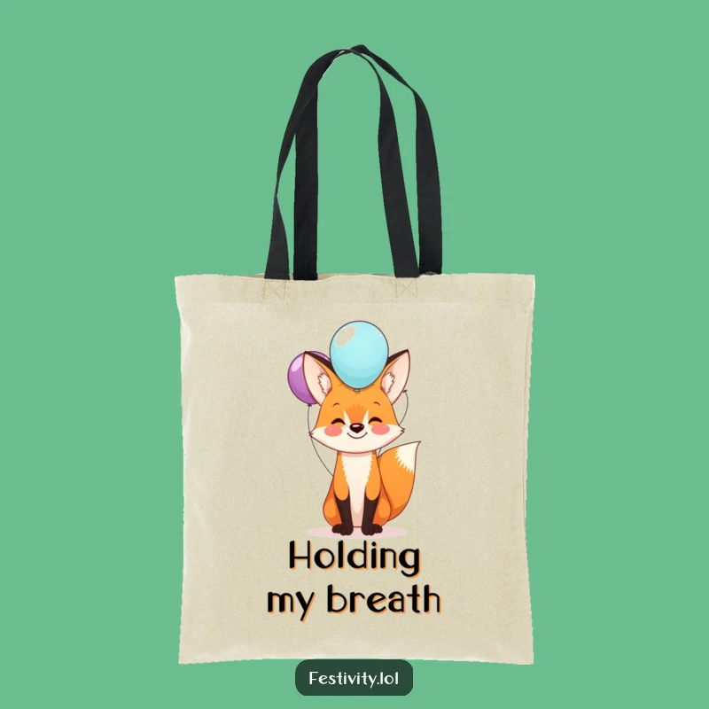 Funny Fox Balloon Tote Bag: Carry Joy, Stylish & Humorous Gift