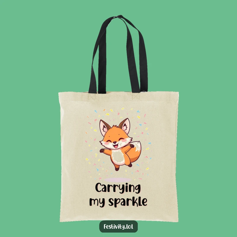Funny Grinning Fox Confetti Tote Bag - Carry Your Celebration Everywhere