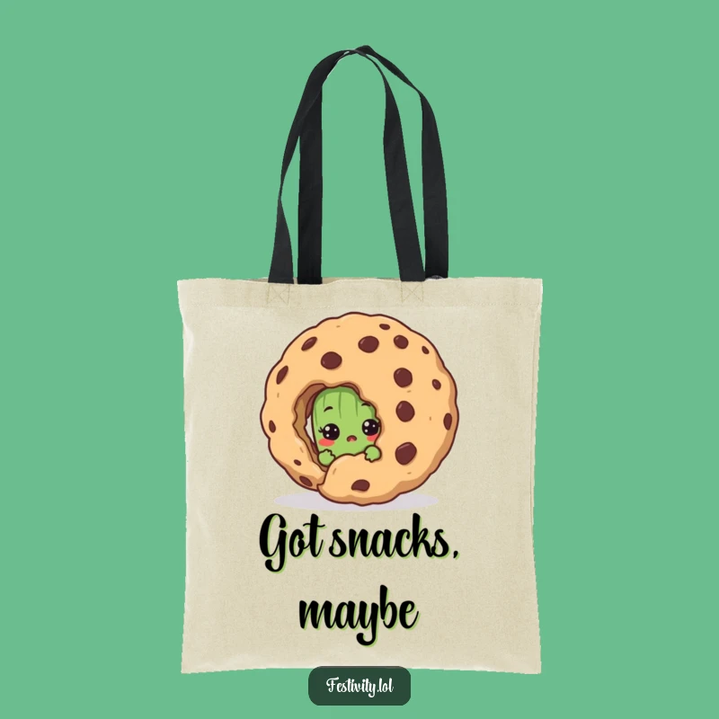 Funny Pickle Tote Bag: Large Cartoon Cookie Character Bag For A Surprised Friend