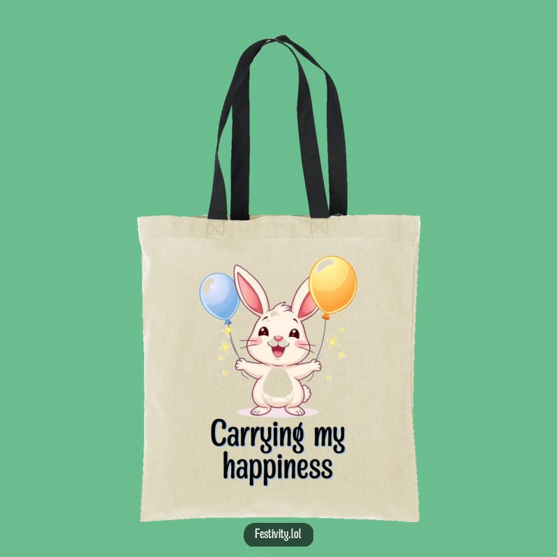 Funny Rabbit Juggling Balloons Tote Bag: Carry Your Fun Everywhere!