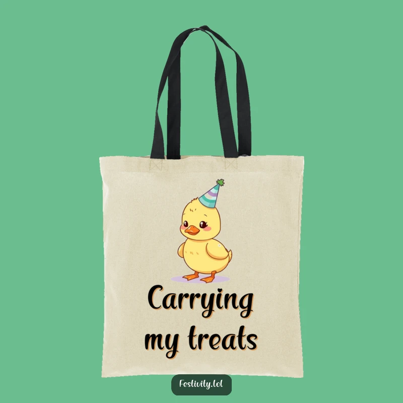 Funny Wobbly Duckling Tote Bag: Carry Your Birthday Treats with Humorous Style
